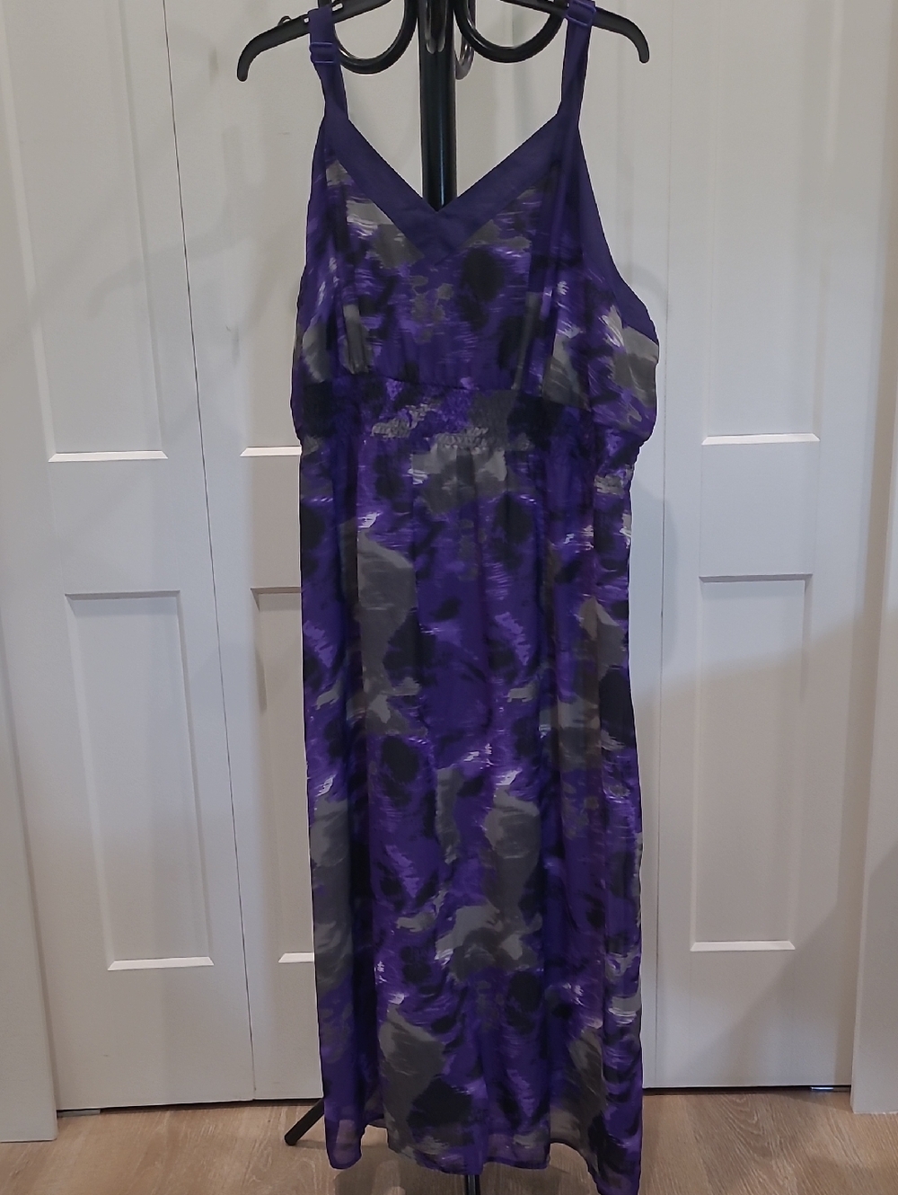 Penningtons Purple and Gray Patterned Maxi Dress